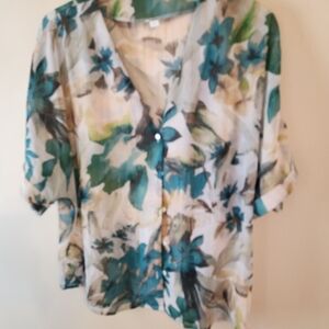 SHEIN Multicolor Floral Button Down Shirt